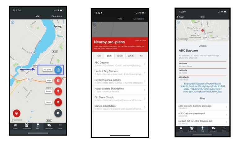 FireQ Safety Pre-Plans App View